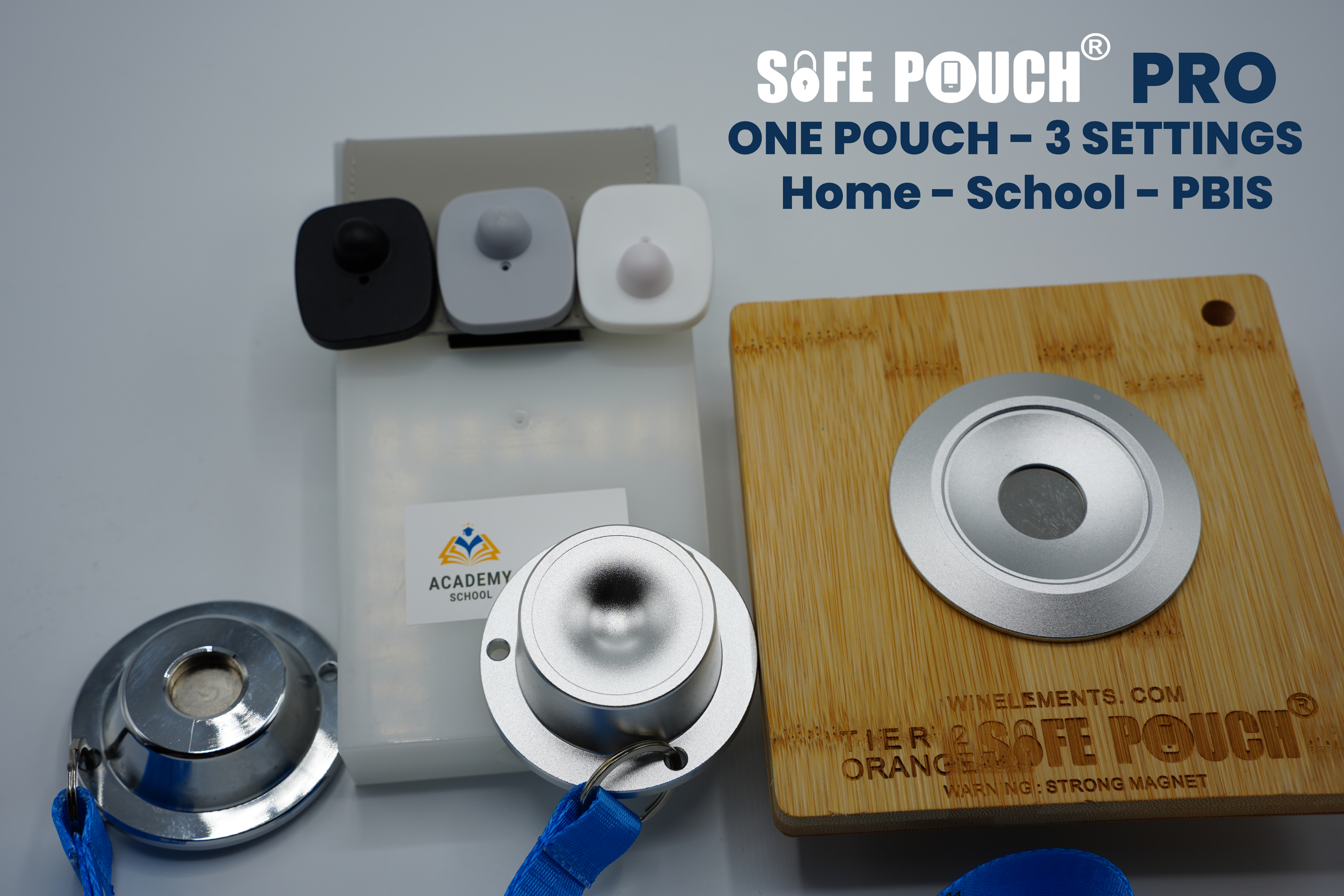 Safe Pouch Pro — translucent multi-tiered pouches holding phones